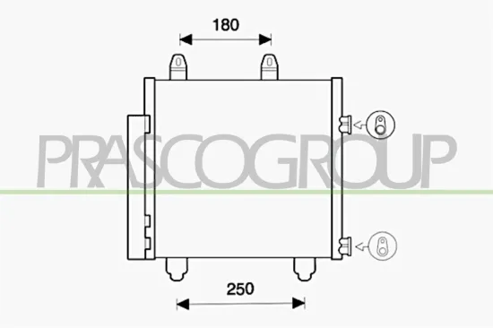 Kondensator, Klimaanlage PRASCO CI206C001 Bild Kondensator, Klimaanlage PRASCO CI206C001