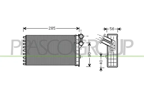 Wärmetauscher, Innenraumheizung PRASCO CI424H001 Bild Wärmetauscher, Innenraumheizung PRASCO CI424H001