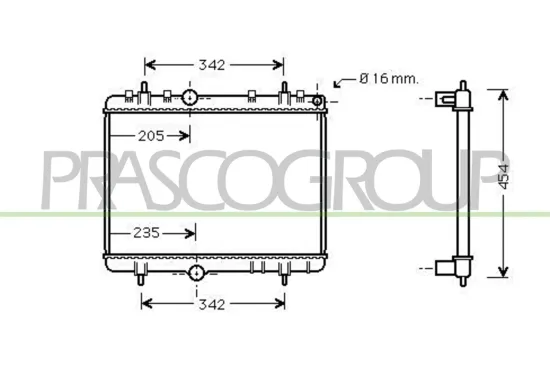 Kühler, Motorkühlung PRASCO CI424R015 Bild Kühler, Motorkühlung PRASCO CI424R015