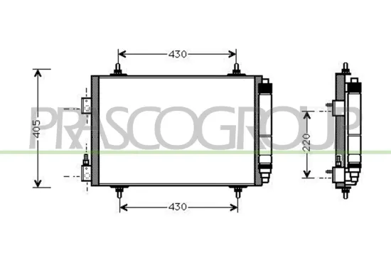 Kondensator, Klimaanlage PRASCO CI520C001 Bild Kondensator, Klimaanlage PRASCO CI520C001