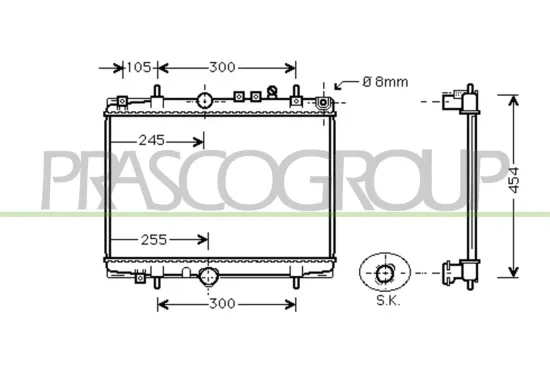 Kühler, Motorkühlung PRASCO CI520R004 Bild Kühler, Motorkühlung PRASCO CI520R004