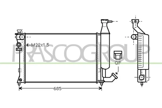 Kühler, Motorkühlung PRASCO CI915R003 Bild Kühler, Motorkühlung PRASCO CI915R003