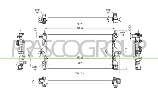Kühler, Motorkühlung PRASCO CI954R001 Bild Kühler, Motorkühlung PRASCO CI954R001