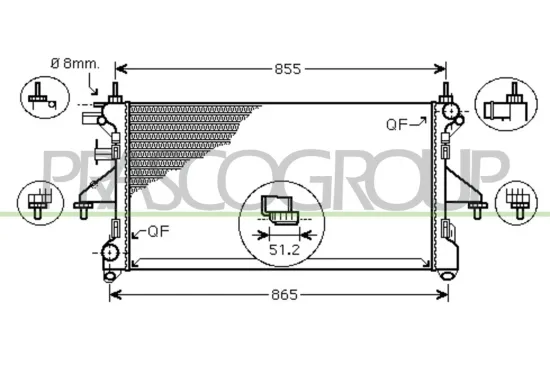 Kühler, Motorkühlung PRASCO CI954R003 Bild Kühler, Motorkühlung PRASCO CI954R003