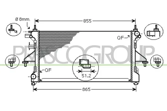 Kühler, Motorkühlung PRASCO CI954R005 Bild Kühler, Motorkühlung PRASCO CI954R005