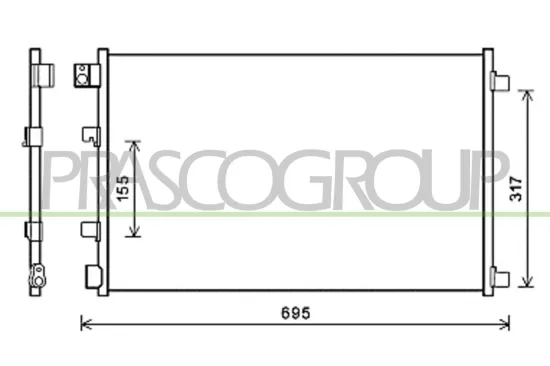 Kondensator, Klimaanlage PRASCO DS710C001 Bild Kondensator, Klimaanlage PRASCO DS710C001