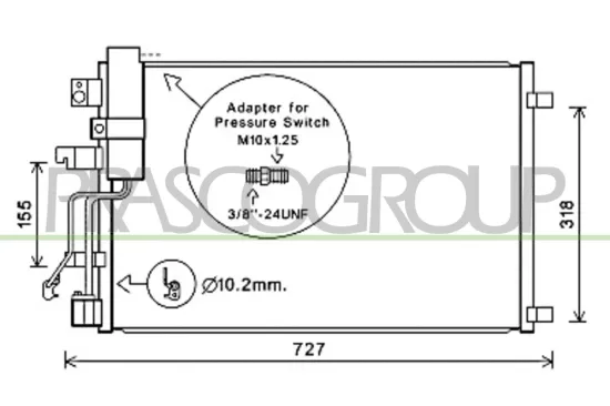 Kondensator, Klimaanlage PRASCO DS710C003 Bild Kondensator, Klimaanlage PRASCO DS710C003