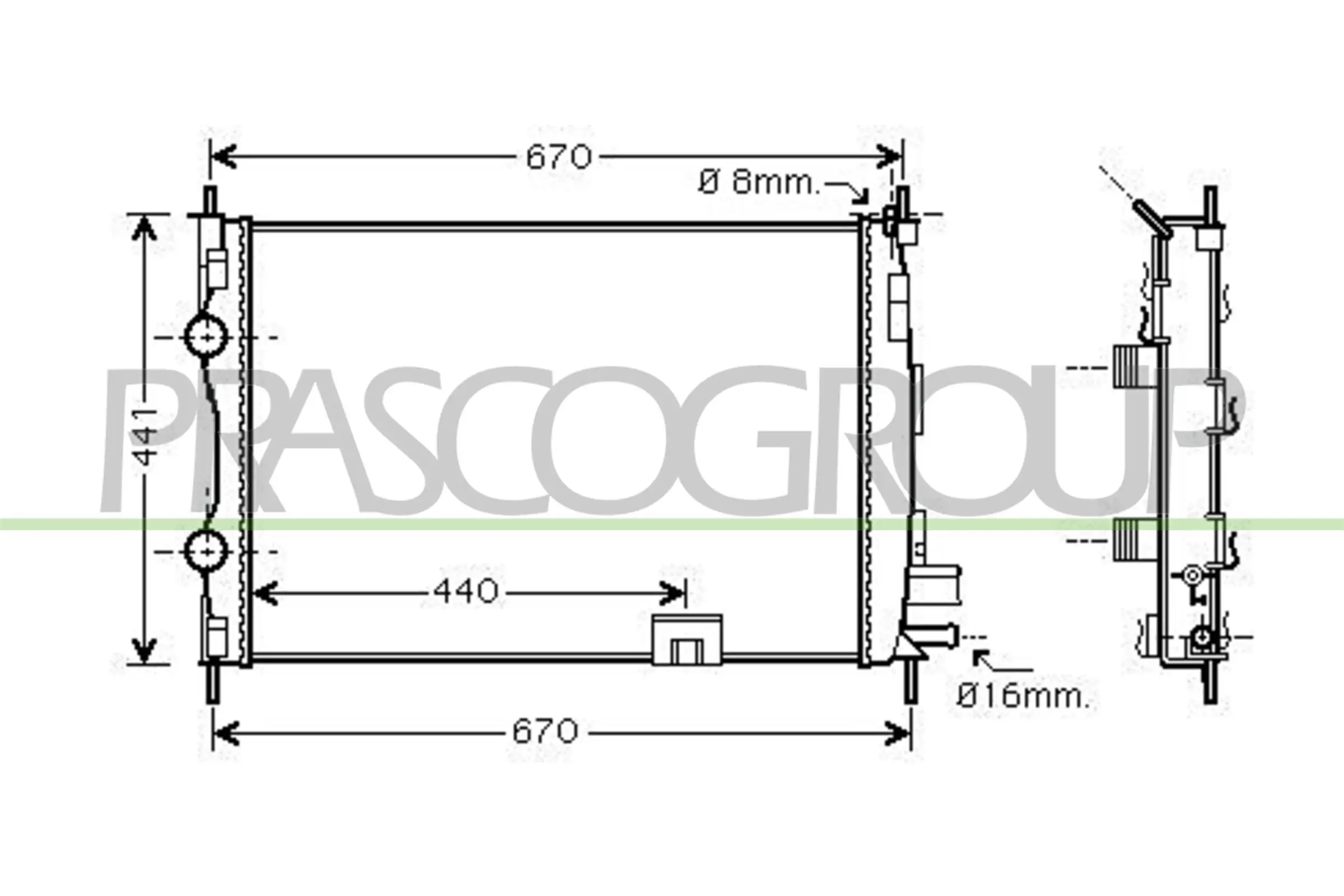 Kühler, Motorkühlung PRASCO DS710R004