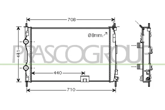 Kühler, Motorkühlung PRASCO DS710R005 Bild Kühler, Motorkühlung PRASCO DS710R005