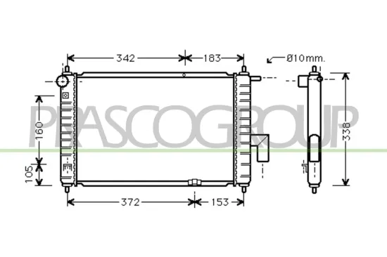 Kühler, Motorkühlung PRASCO DW322R003 Bild Kühler, Motorkühlung PRASCO DW322R003