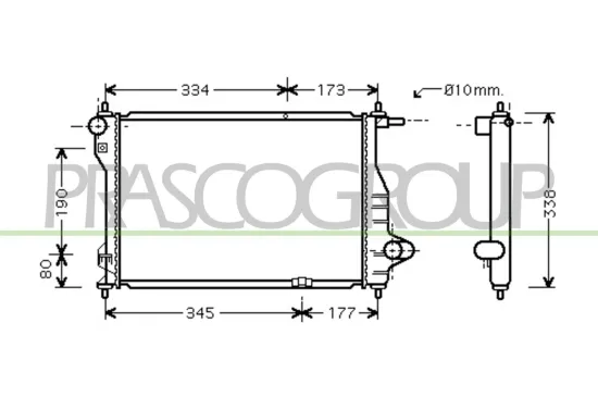 Kühler, Motorkühlung PRASCO DW324R002 Bild Kühler, Motorkühlung PRASCO DW324R002