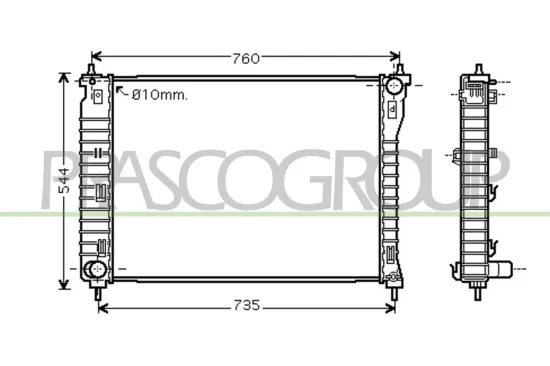 Kühler, Motorkühlung PRASCO DW720R004 Bild Kühler, Motorkühlung PRASCO DW720R004