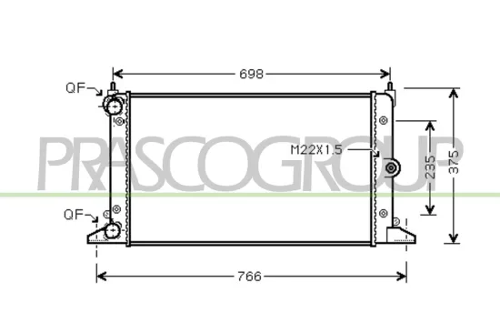 Kühler, Motorkühlung PRASCO FD078R003 Bild Kühler, Motorkühlung PRASCO FD078R003