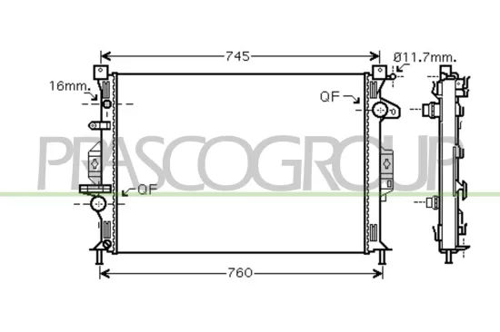 Kühler, Motorkühlung PRASCO FD110R005 Bild Kühler, Motorkühlung PRASCO FD110R005