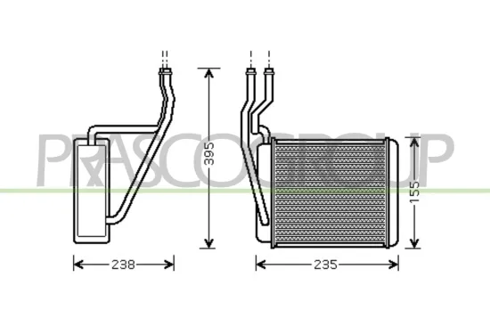 Wärmetauscher, Innenraumheizung PRASCO FD340H001 Bild Wärmetauscher, Innenraumheizung PRASCO FD340H001