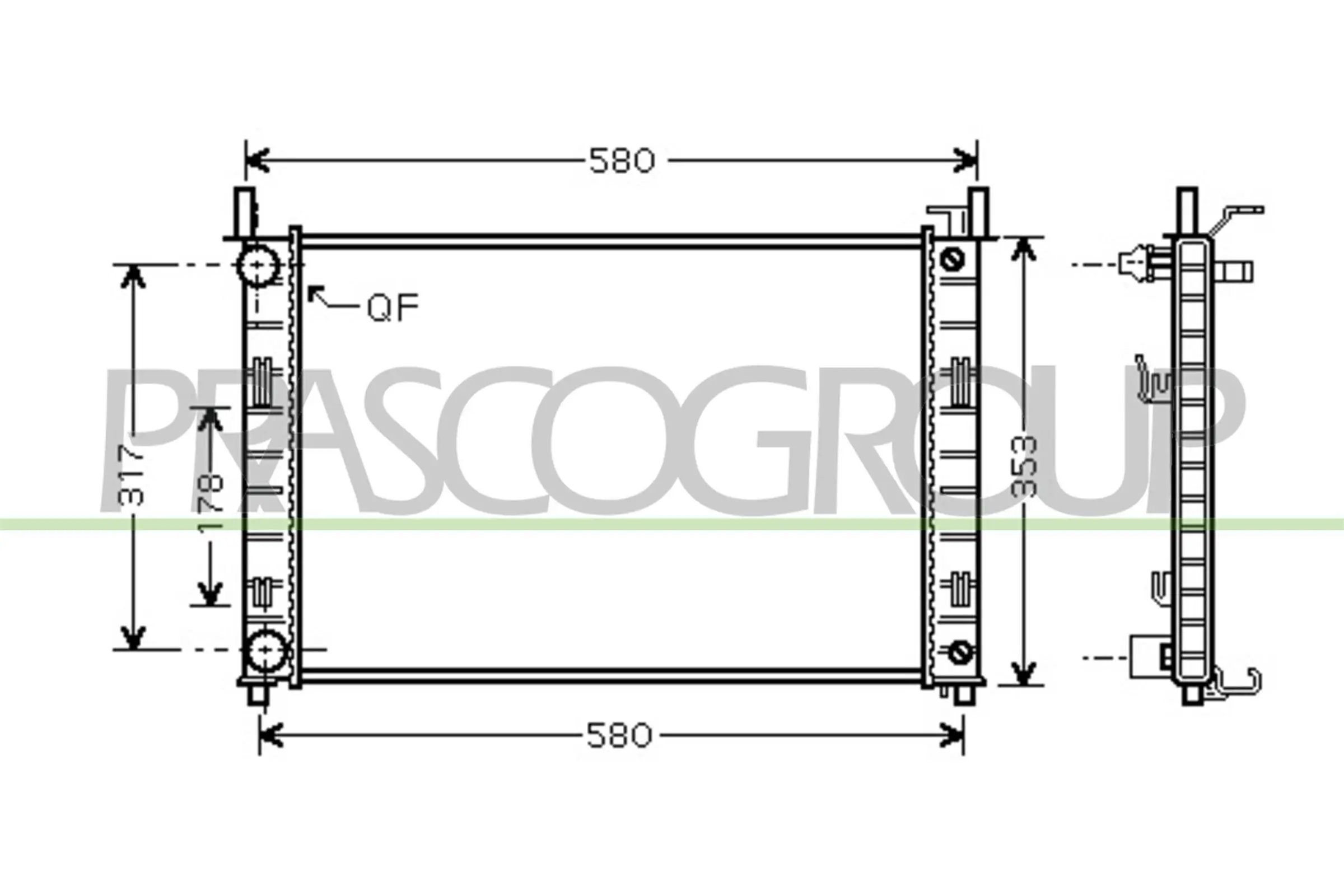 Kühler, Motorkühlung PRASCO FD340R001 Bild Kühler, Motorkühlung PRASCO FD340R001