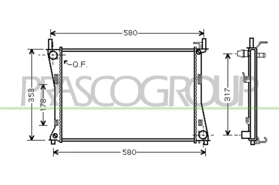 Kühler, Motorkühlung PRASCO FD340R002 Bild Kühler, Motorkühlung PRASCO FD340R002