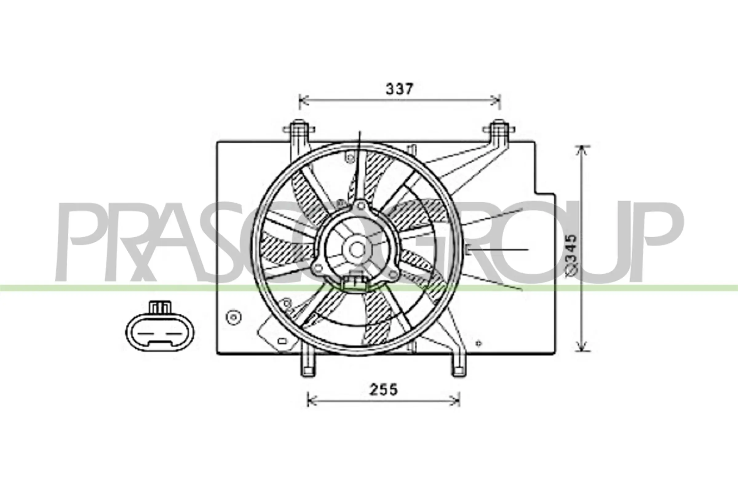 Lüfter, Motorkühlung 12 V PRASCO FD344F003