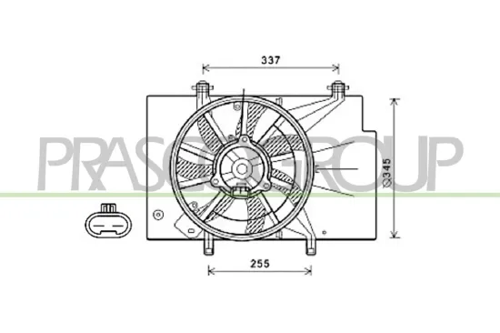 Lüfter, Motorkühlung 12 V PRASCO FD344F003 Bild Lüfter, Motorkühlung 12 V PRASCO FD344F003