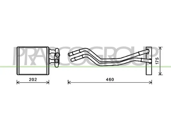 Wärmetauscher, Innenraumheizung PRASCO FD344H001 Bild Wärmetauscher, Innenraumheizung PRASCO FD344H001