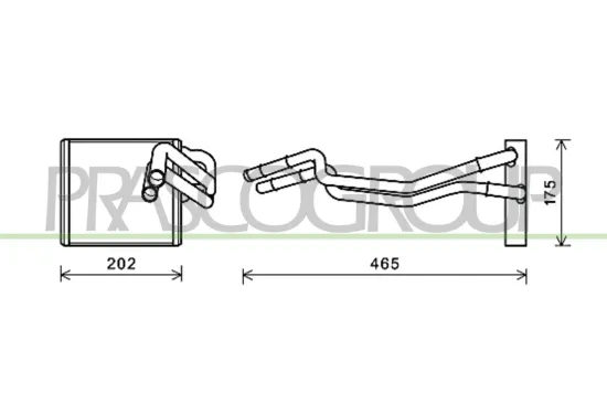 Wärmetauscher, Innenraumheizung PRASCO FD344H002 Bild Wärmetauscher, Innenraumheizung PRASCO FD344H002