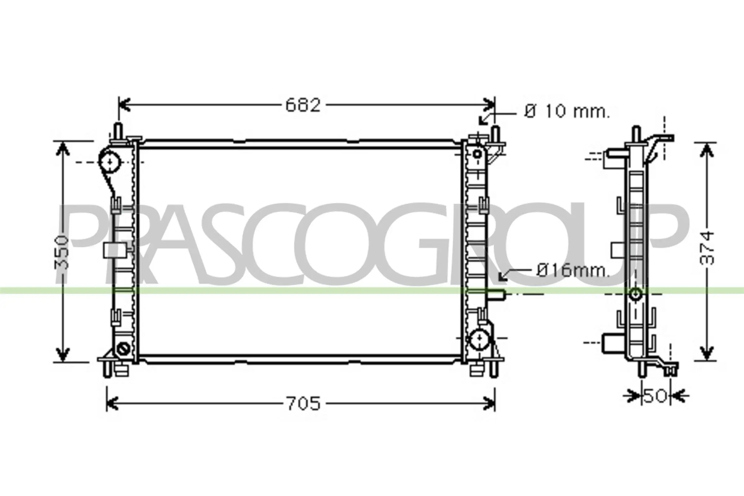 Kühler, Motorkühlung PRASCO FD420R004