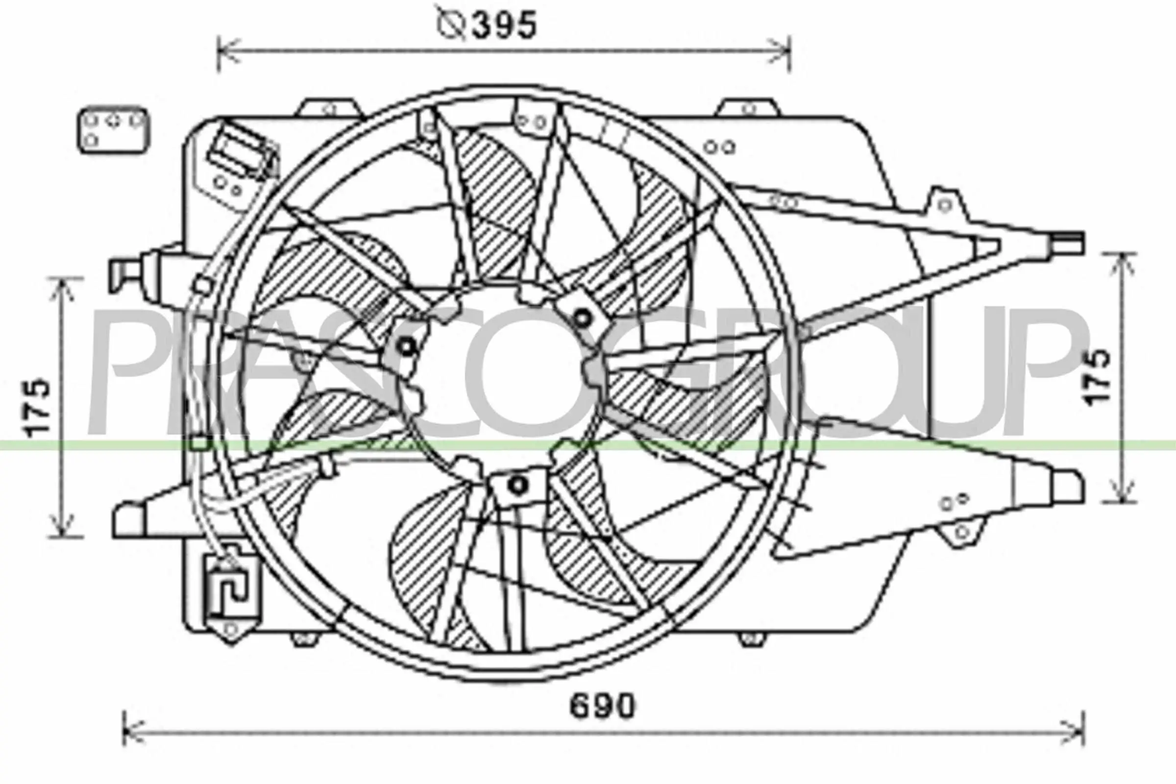 Lüfter, Motorkühlung 12 V PRASCO FD422F004