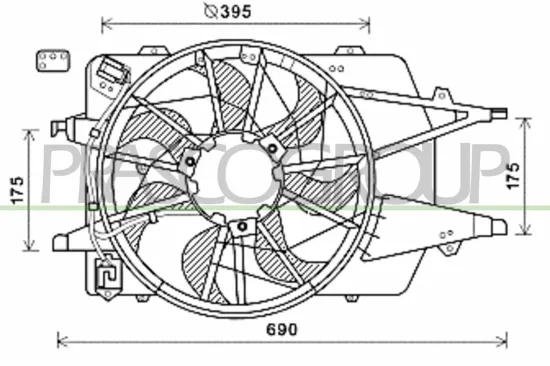 Lüfter, Motorkühlung 12 V PRASCO FD422F004 Bild Lüfter, Motorkühlung 12 V PRASCO FD422F004