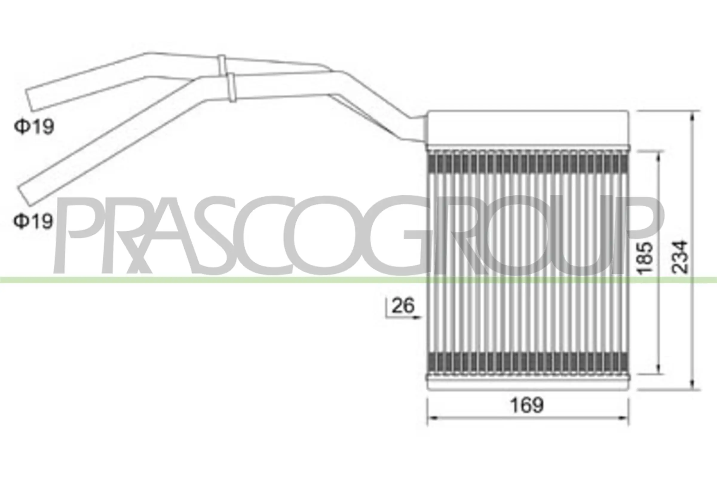 Wärmetauscher, Innenraumheizung PRASCO FD424H001