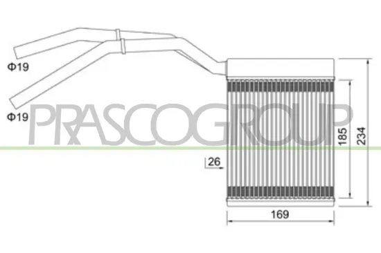 Wärmetauscher, Innenraumheizung PRASCO FD424H001 Bild Wärmetauscher, Innenraumheizung PRASCO FD424H001