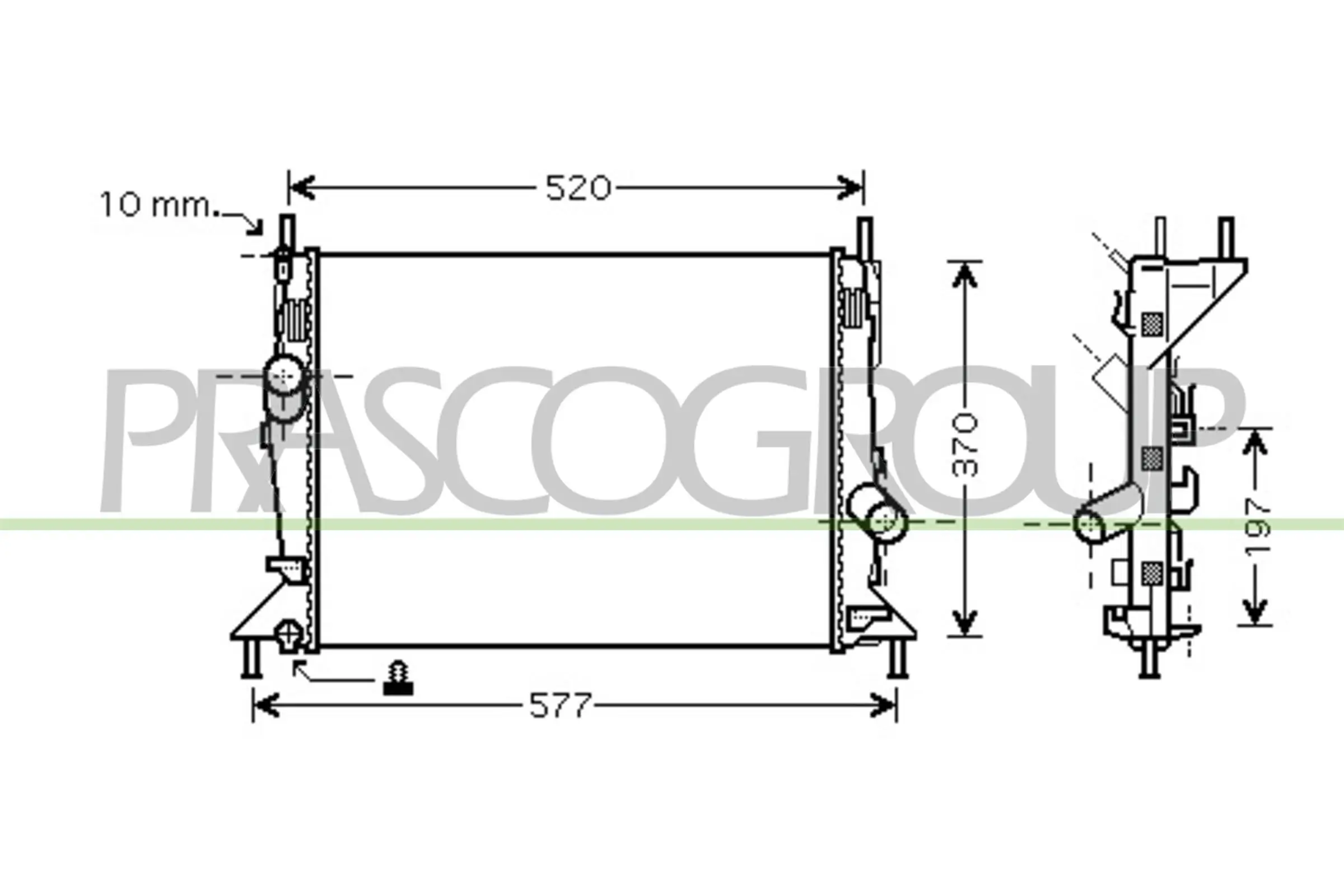 Kühler, Motorkühlung PRASCO FD424R006