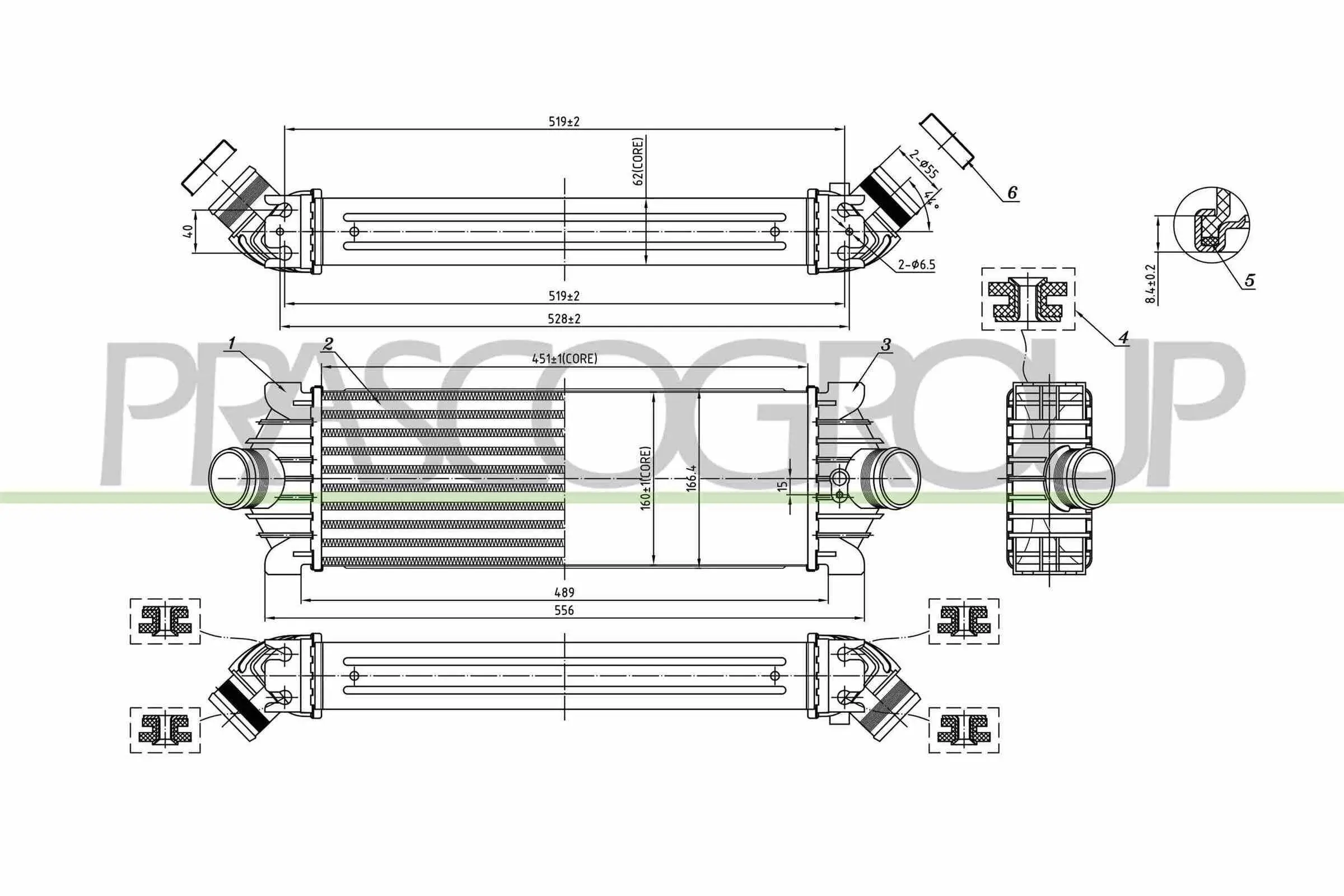 Ladeluftkühler PRASCO FD913N001
