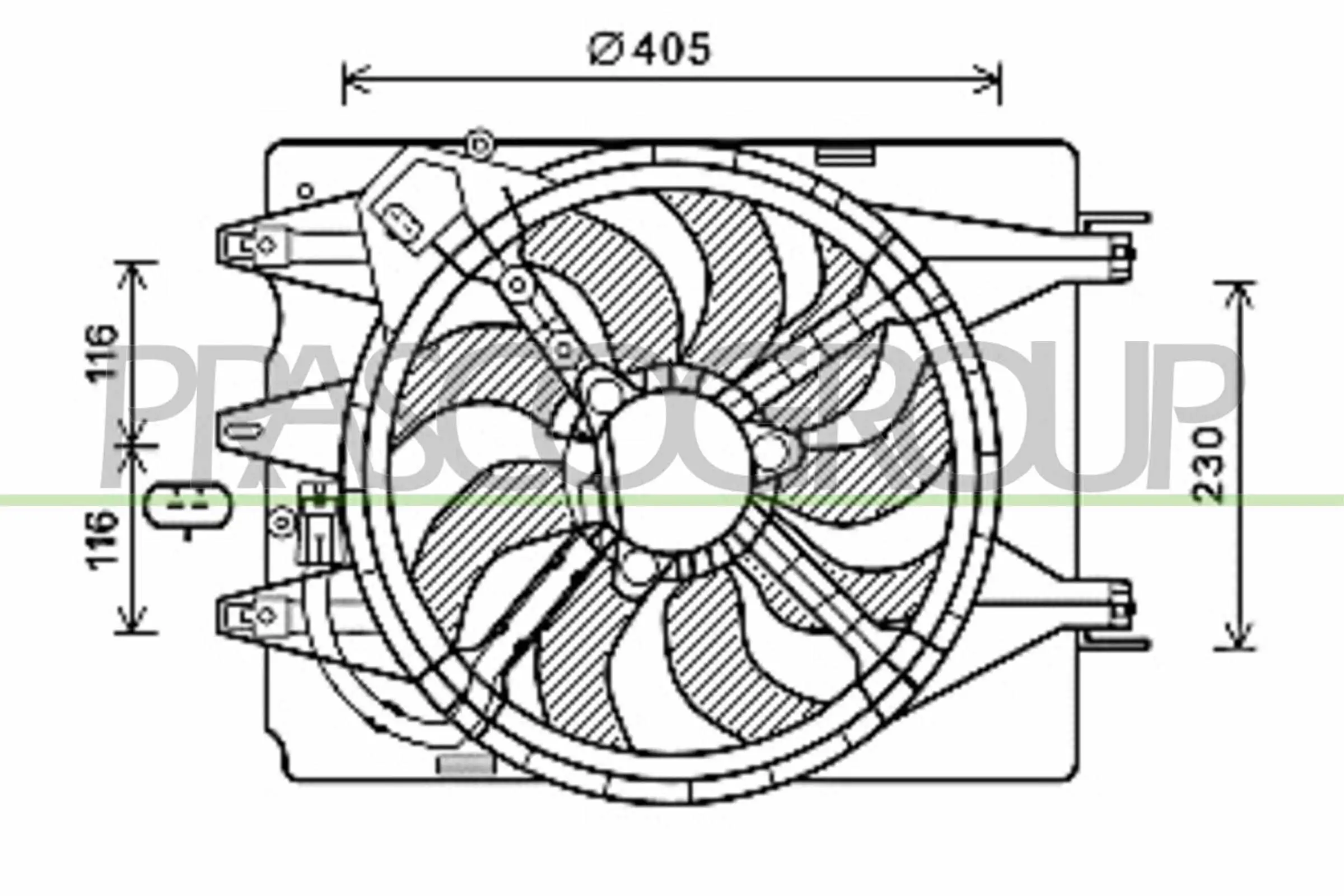 Lüfter, Motorkühlung 12 V PRASCO FT040F003