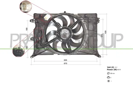 Lüfter, Motorkühlung 12 V PRASCO FT060F001 Bild Lüfter, Motorkühlung 12 V PRASCO FT060F001