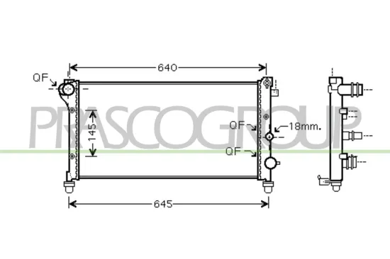 Kühler, Motorkühlung PRASCO FT122R002 Bild Kühler, Motorkühlung PRASCO FT122R002
