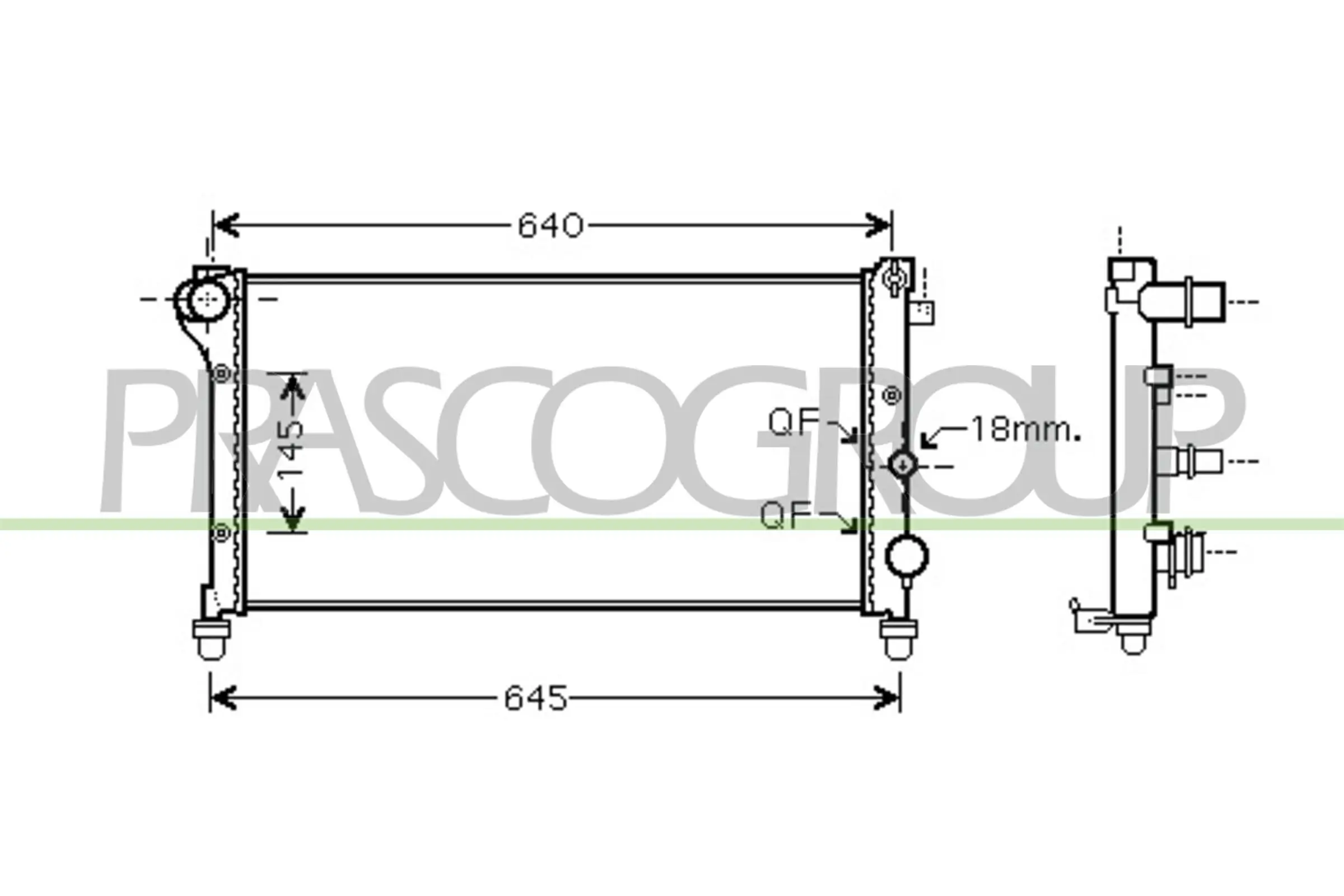 Kühler, Motorkühlung PRASCO FT122R003