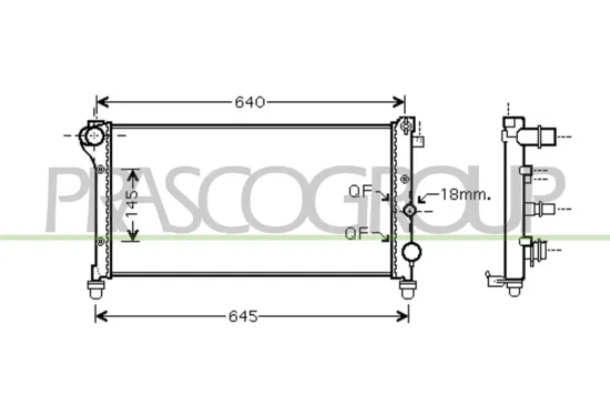 Kühler, Motorkühlung PRASCO FT122R003 Bild Kühler, Motorkühlung PRASCO FT122R003