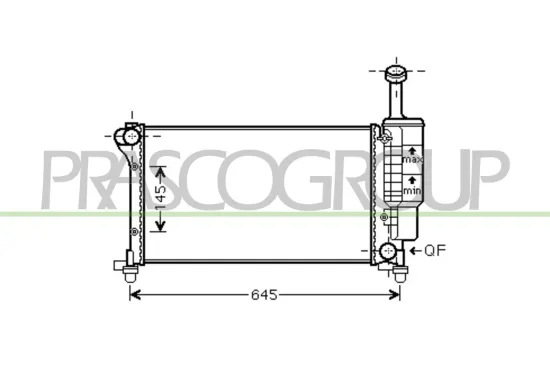 Kühler, Motorkühlung PRASCO FT122R004 Bild Kühler, Motorkühlung PRASCO FT122R004