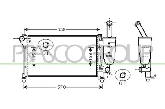 Kühler, Motorkühlung PRASCO FT122R006 Bild Kühler, Motorkühlung PRASCO FT122R006
