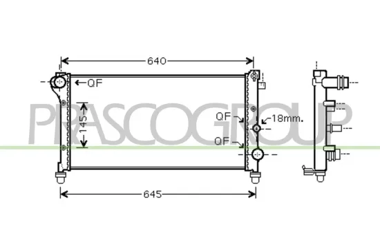 Kühler, Motorkühlung PRASCO FT122R007 Bild Kühler, Motorkühlung PRASCO FT122R007