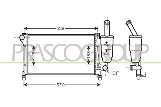 Kühler, Motorkühlung PRASCO FT122R009 Bild Kühler, Motorkühlung PRASCO FT122R009