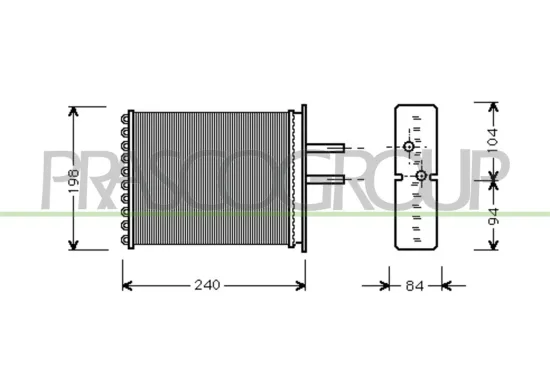 Wärmetauscher, Innenraumheizung PRASCO FT132H002 Bild Wärmetauscher, Innenraumheizung PRASCO FT132H002