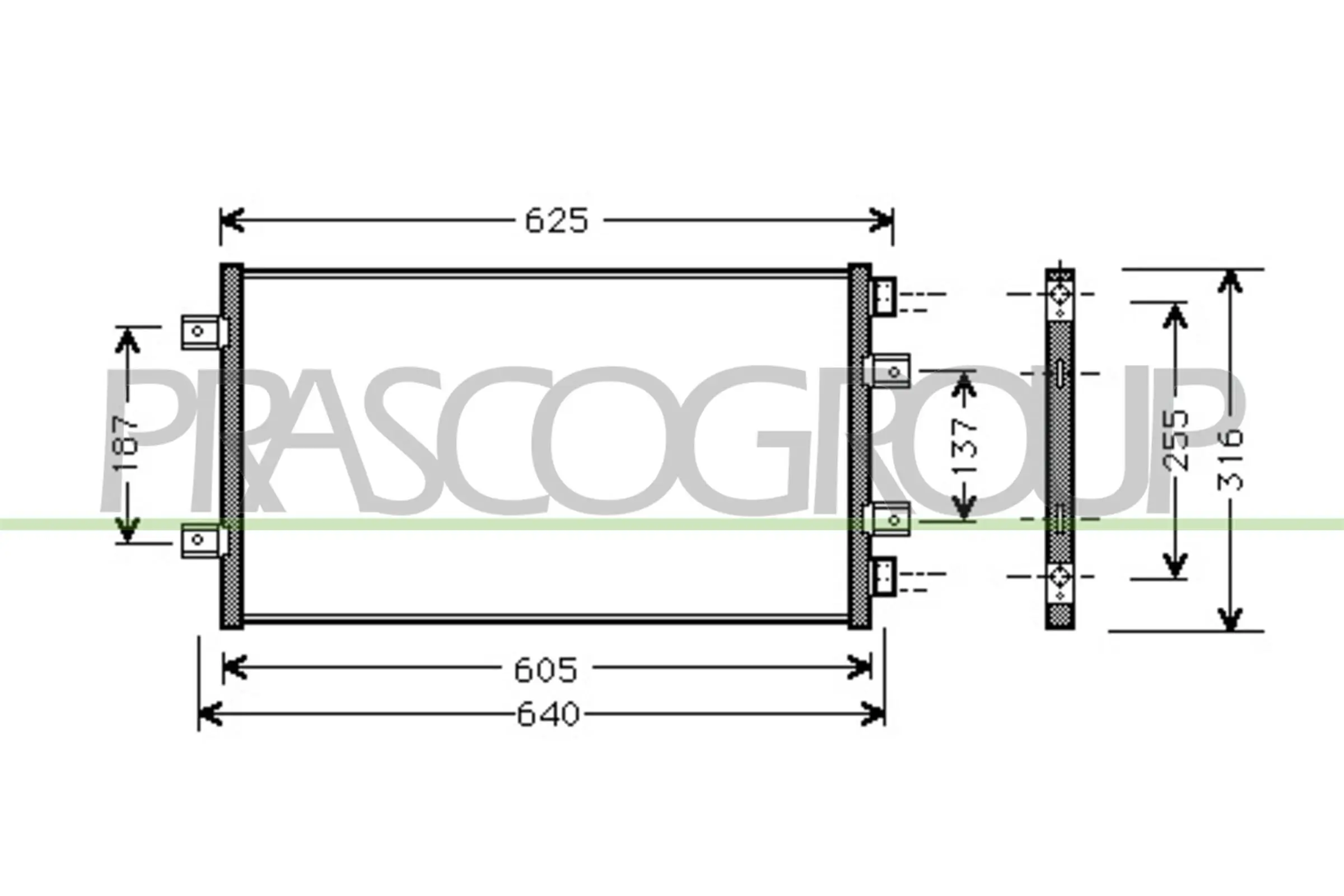 Kondensator, Klimaanlage PRASCO FT133C004