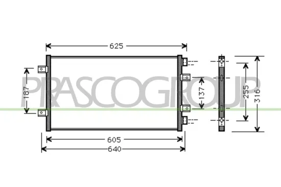 Kondensator, Klimaanlage PRASCO FT133C004 Bild Kondensator, Klimaanlage PRASCO FT133C004