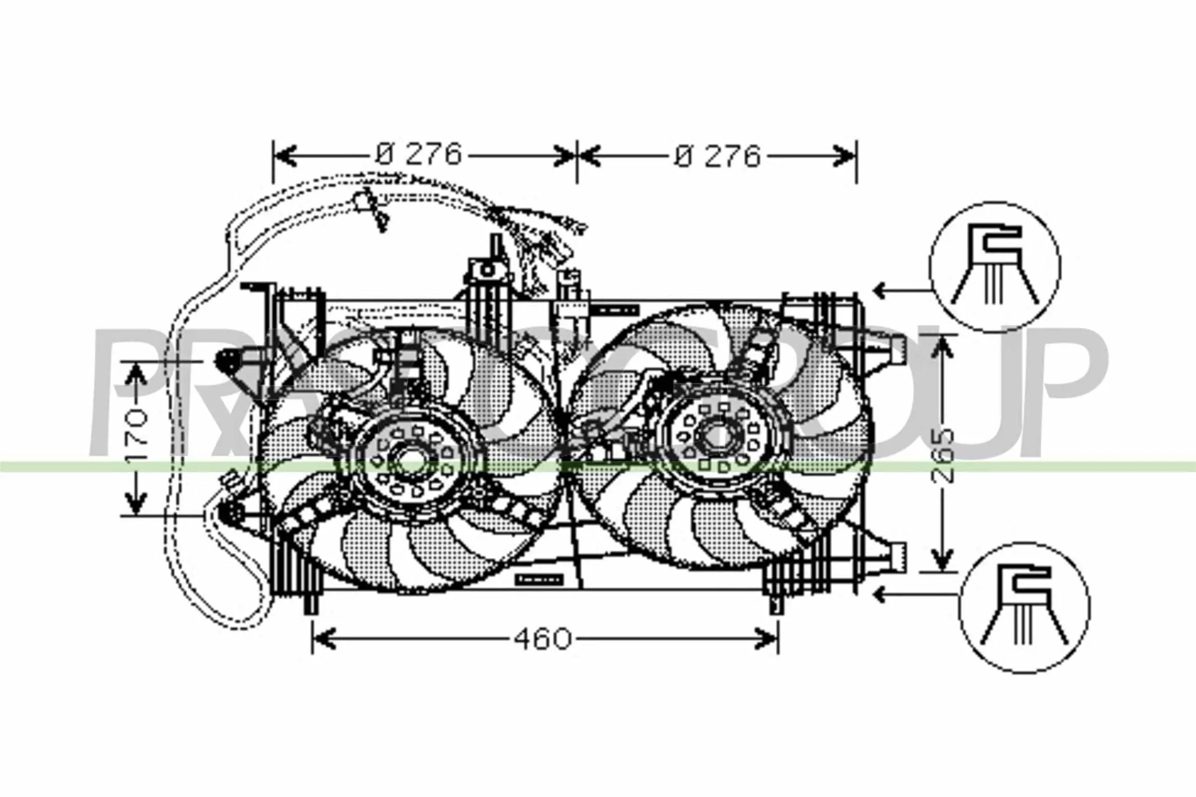 Lüfter, Motorkühlung 12 V PRASCO FT133F003