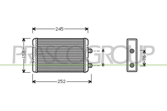 Wärmetauscher, Innenraumheizung PRASCO FT133H001 Bild Wärmetauscher, Innenraumheizung PRASCO FT133H001