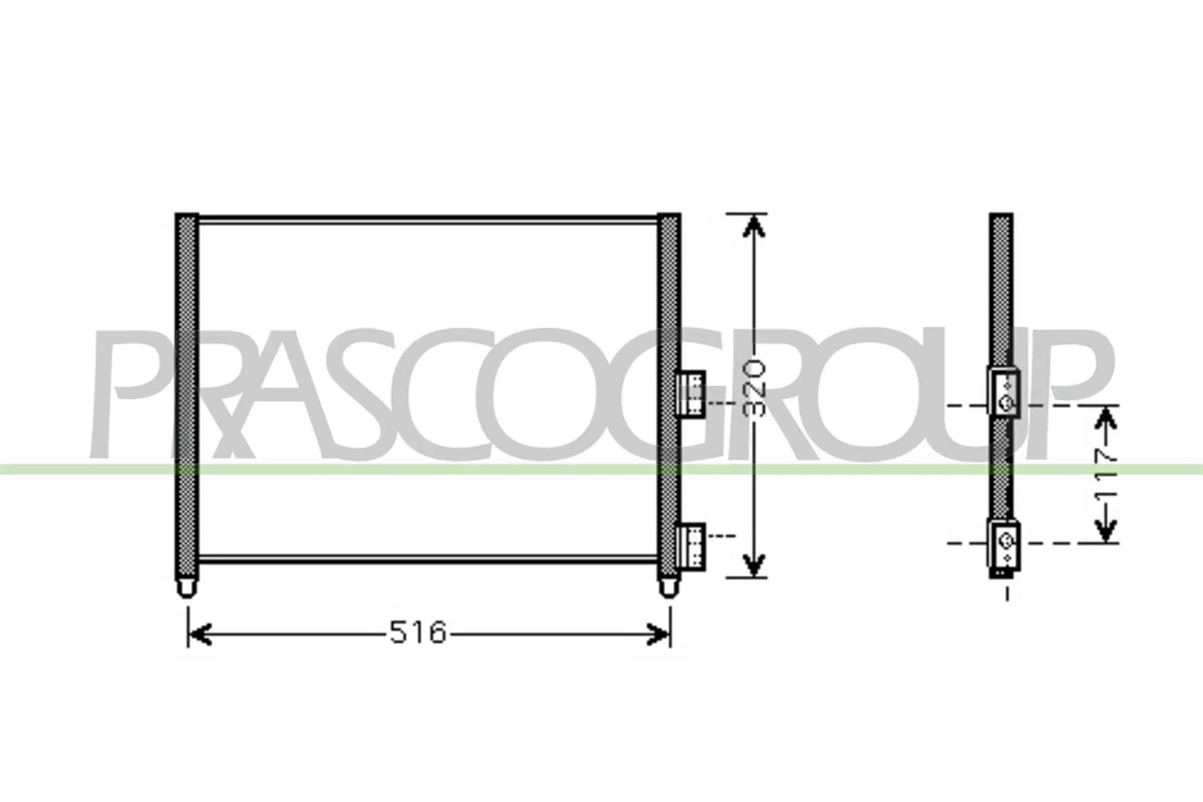 Kondensator, Klimaanlage PRASCO FT340C003