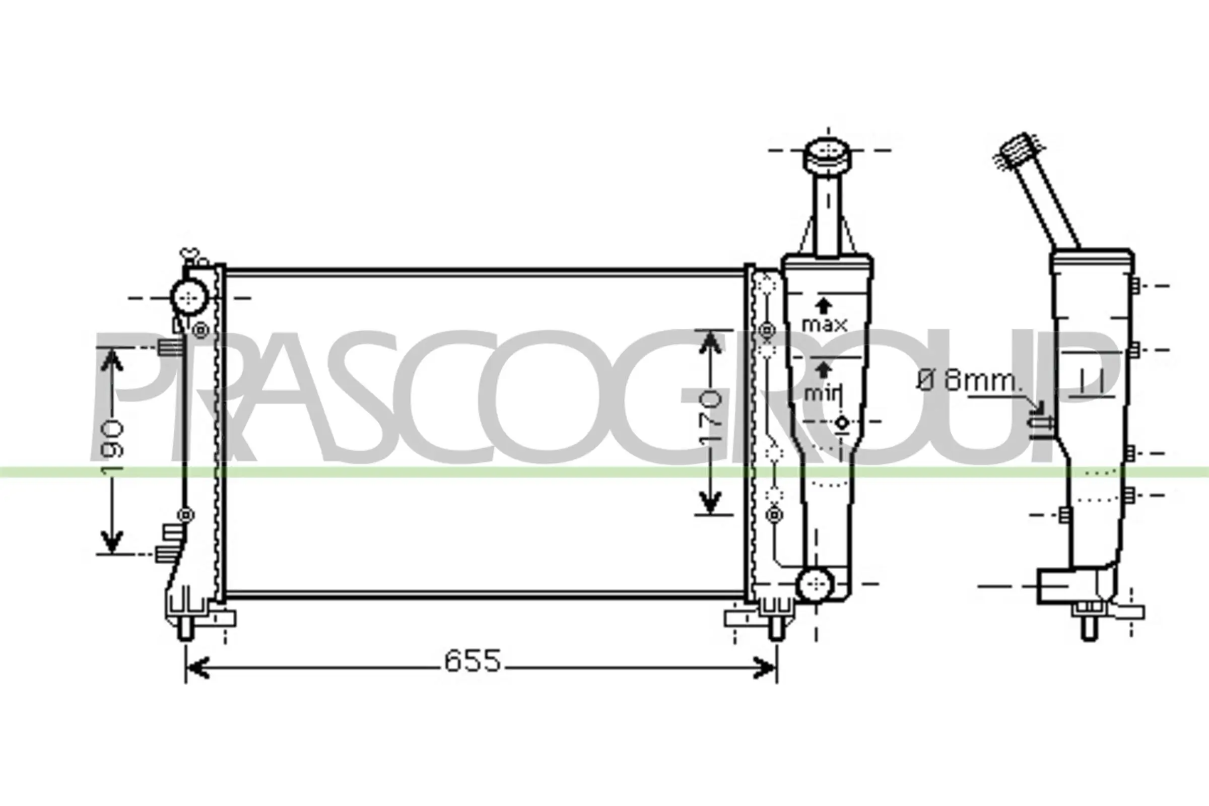 Kühler, Motorkühlung PRASCO FT350R005