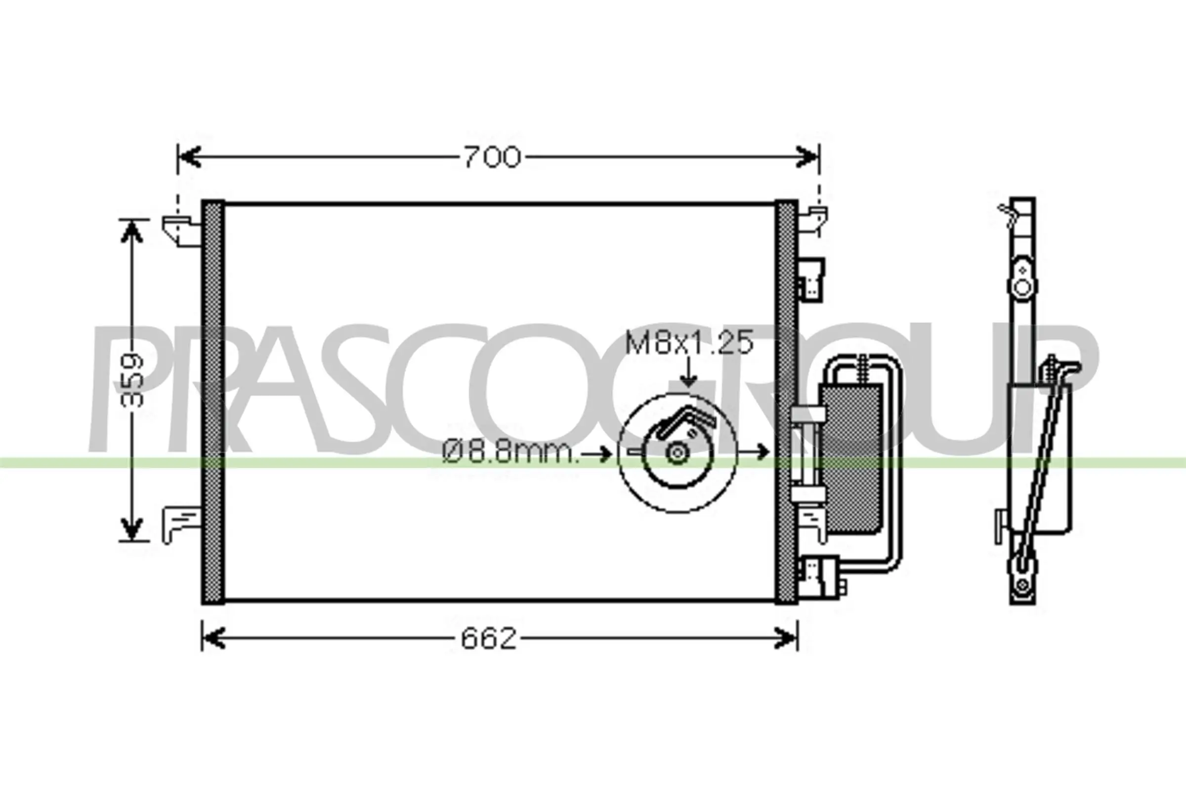 Kondensator, Klimaanlage PRASCO FT520C001