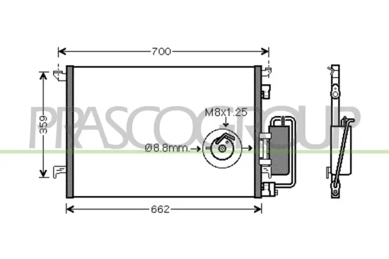 Kondensator, Klimaanlage PRASCO FT520C001 Bild Kondensator, Klimaanlage PRASCO FT520C001